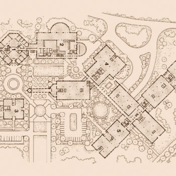 Vintage photo of plan detail of the Pfizer property.