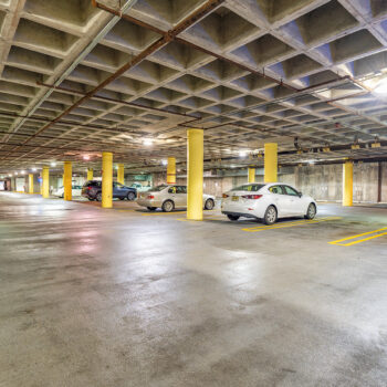 Photo of the campus parking garage